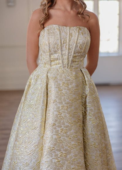 chic size inclusive model wearing JessaKae Gloria Dress