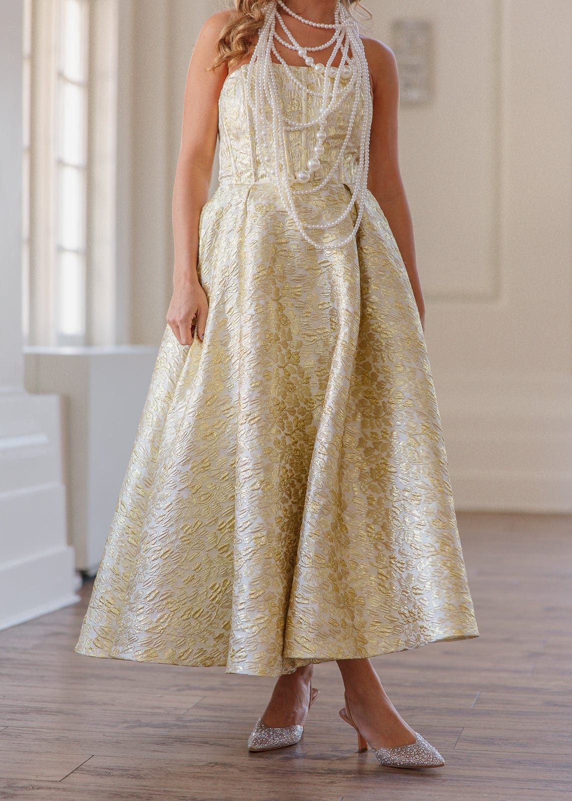 chic size inclusive model wearing JessaKae Gloria Dress