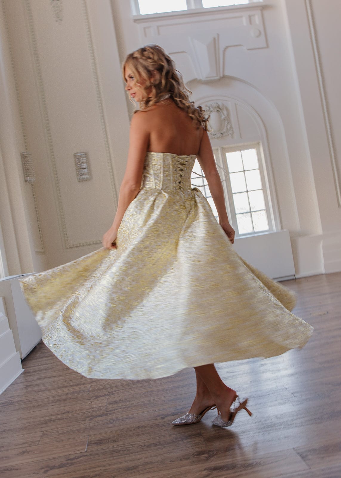 chic size inclusive model wearing JessaKae Gloria Dress