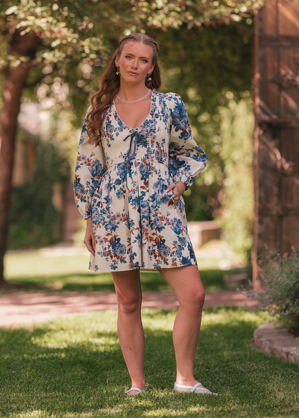 chic size inclusive model wearing JessaKae Hailey Dress