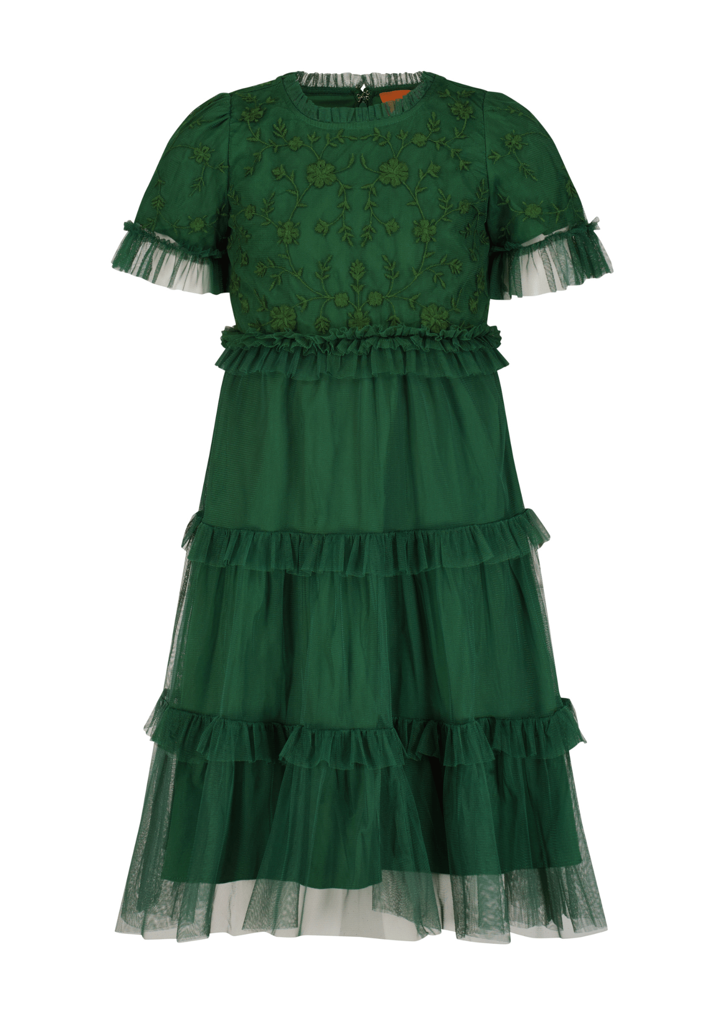 Harper Girls Dress - Dark Green