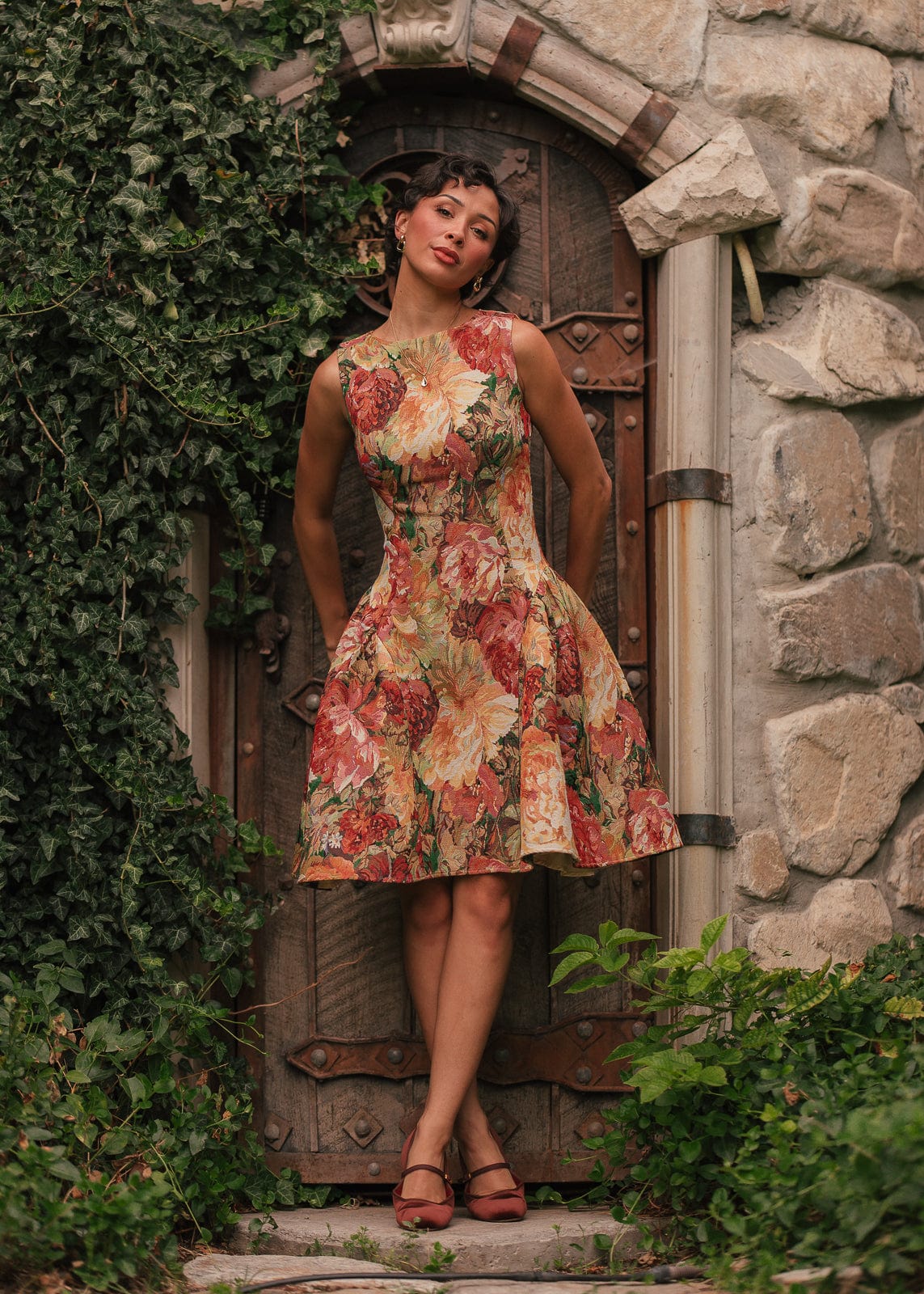 chic size inclusive model wearing JessaKae Hazel Dress