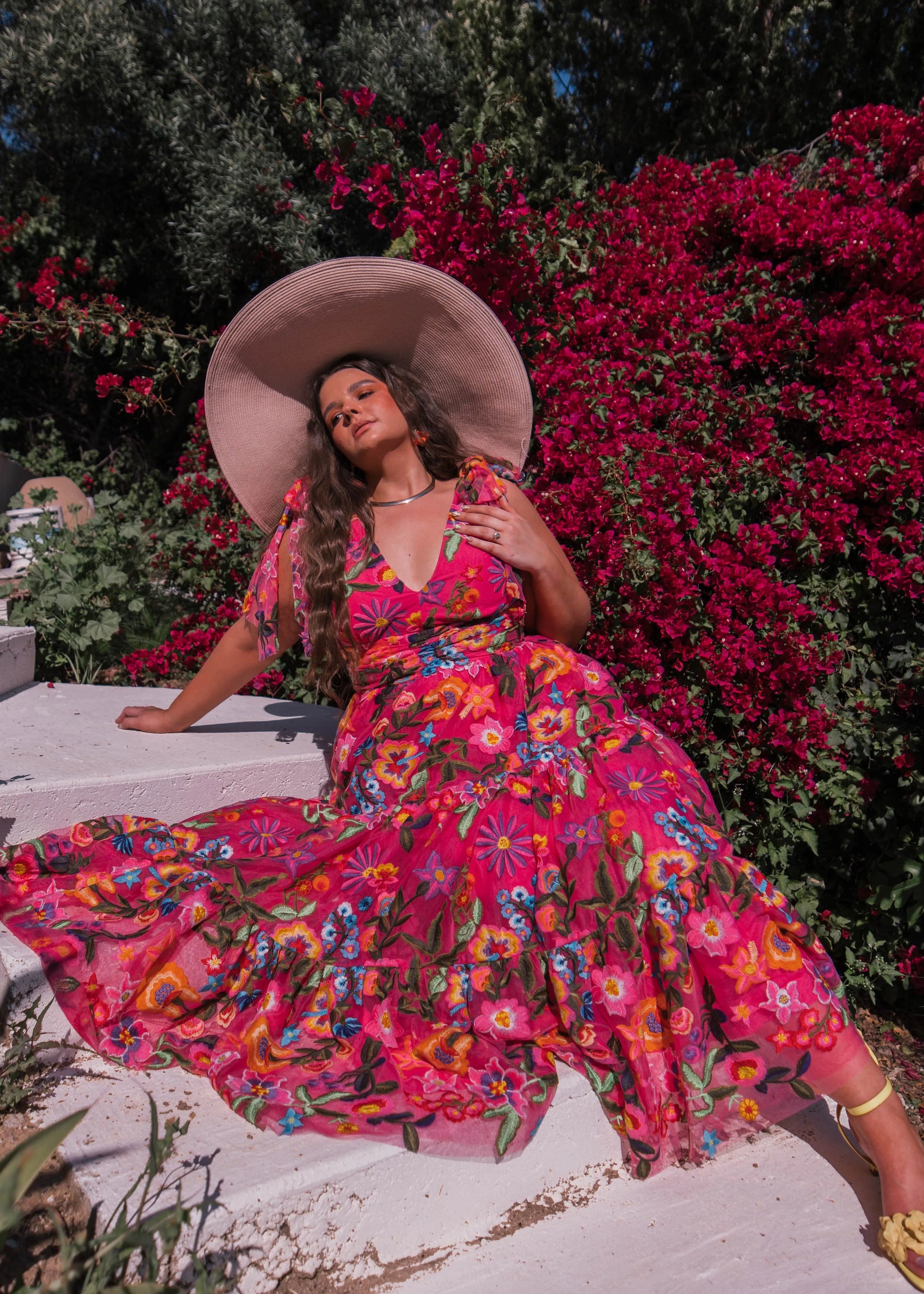Hibiscus Sleeveless Empire Waist Midi Dress | Occasion Dress in Sizes XXS6X | JessaKae Hibiscus Sleeveless Empire Waist Midi Dress | Occasion Dress in Sizes XXS6X | JessaKae