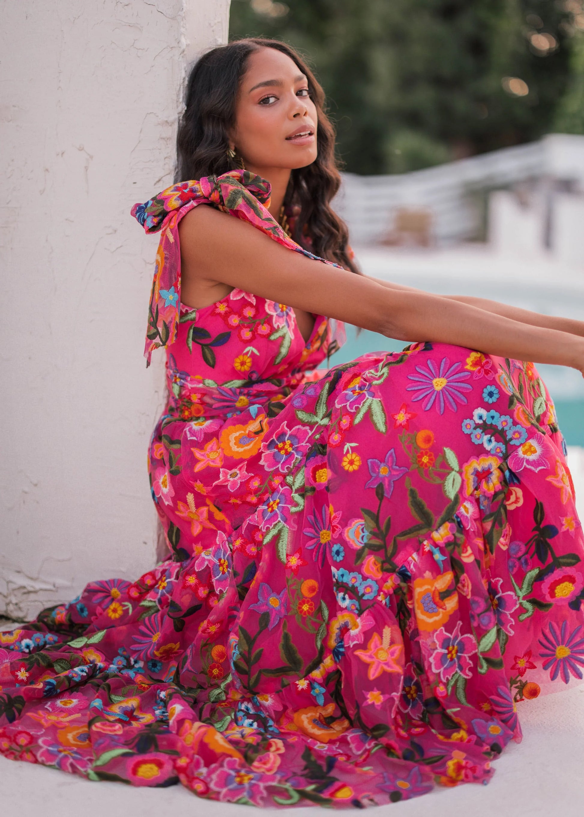 Hibiscus Sleeveless Empire Waist Midi Dress | Occasion Dress in Sizes XXS6X | JessaKae Hibiscus Sleeveless Empire Waist Midi Dress | Occasion Dress in Sizes XXS6X | JessaKae