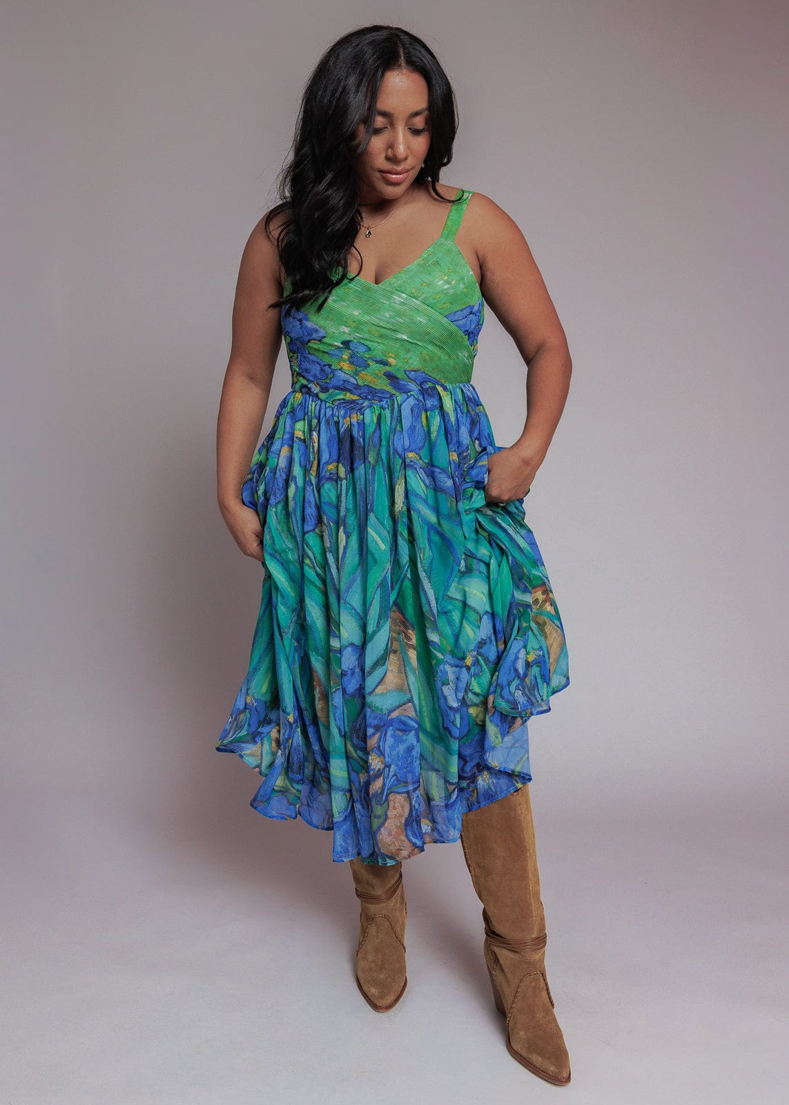 chic size inclusive model wearing JessaKae Iris Dress Dresses