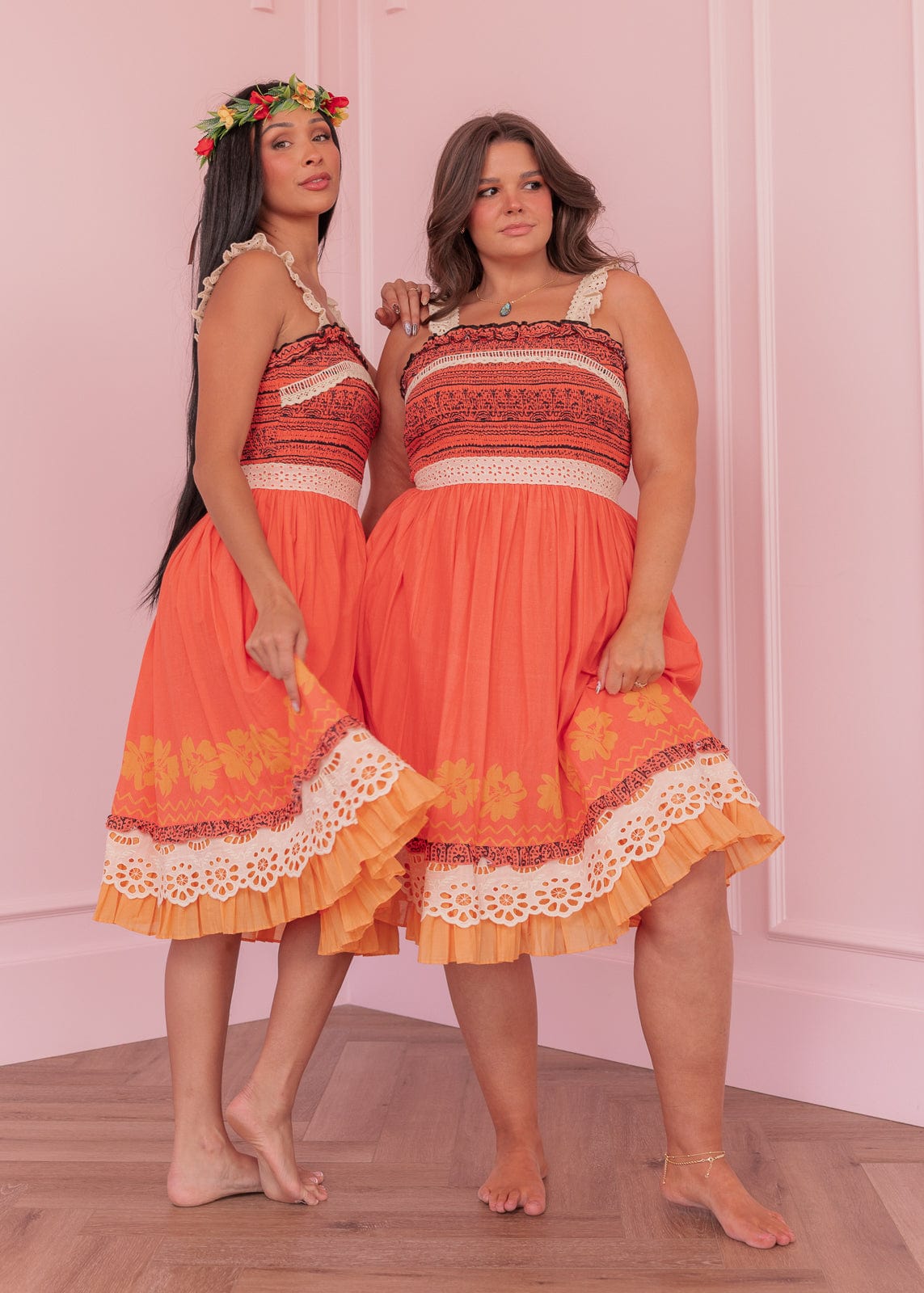 chic size inclusive model wearing JessaKae Island Princess Dress