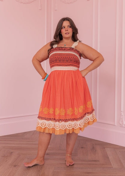 chic size inclusive model wearing JessaKae Island Princess Dress