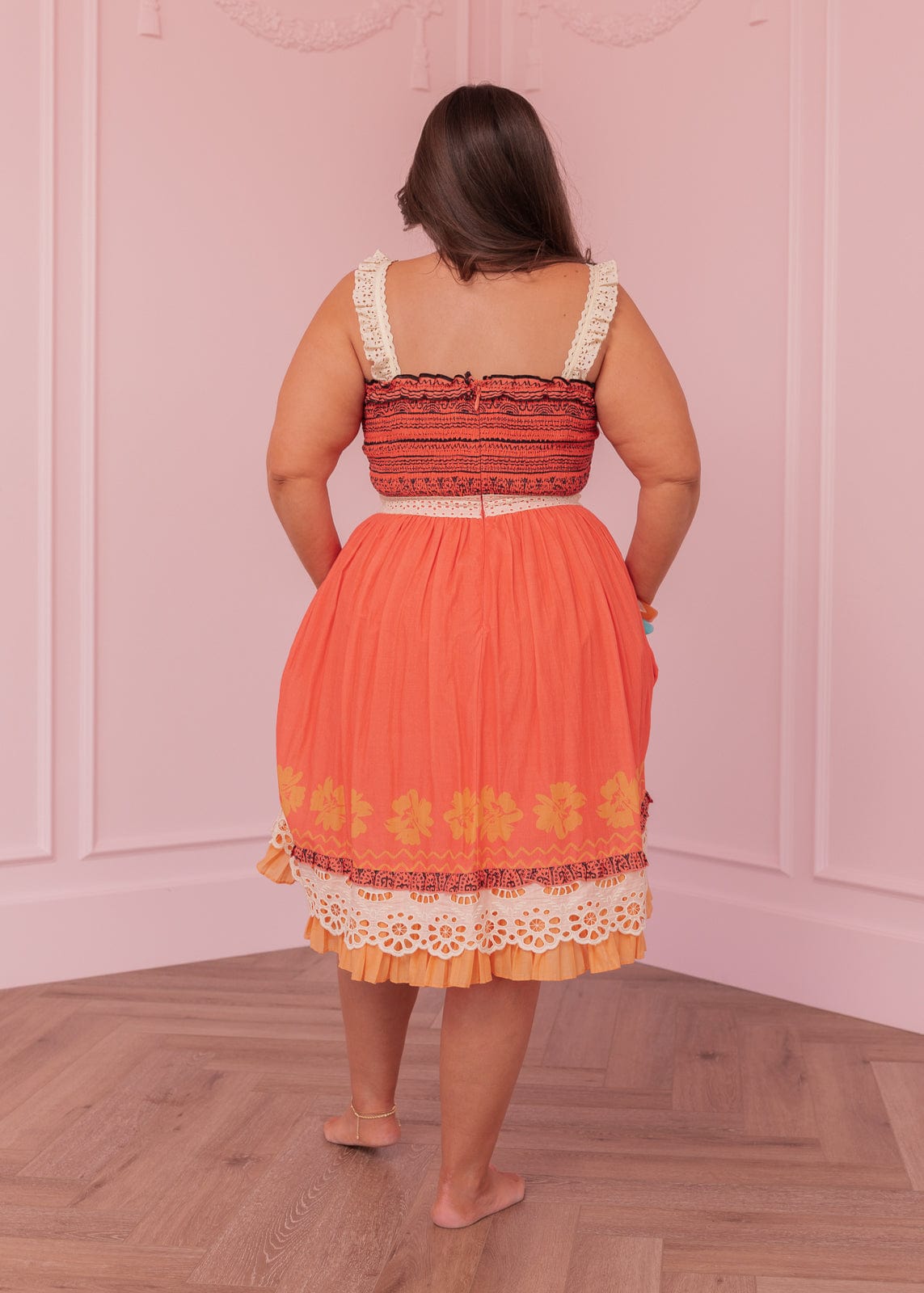 chic size inclusive model wearing JessaKae Island Princess Dress