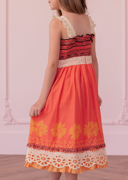 chic size inclusive model wearing JessaKae Island Princess Girls Dress