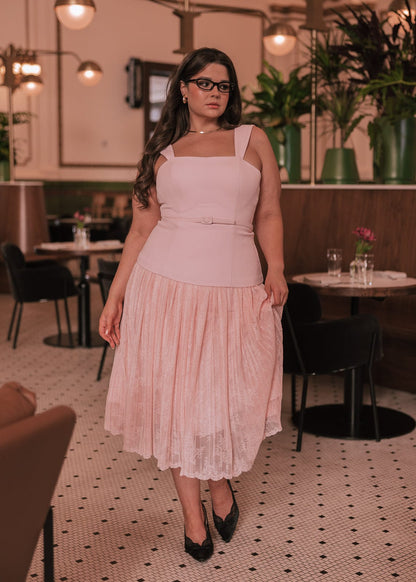 chic size inclusive model wearing JessaKae Jackie Dress