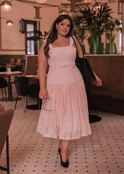 chic size inclusive model wearing JessaKae Jackie Dress