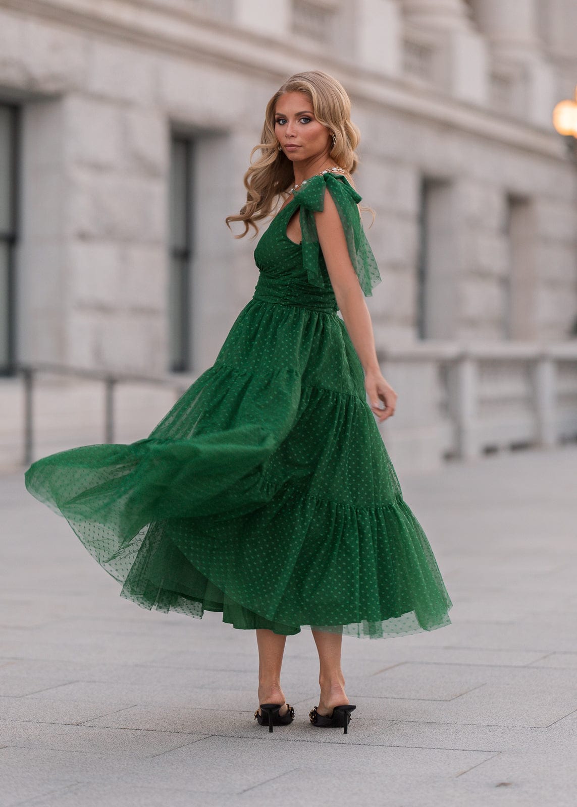 chic size inclusive model wearing JessaKae Jeanne Dress