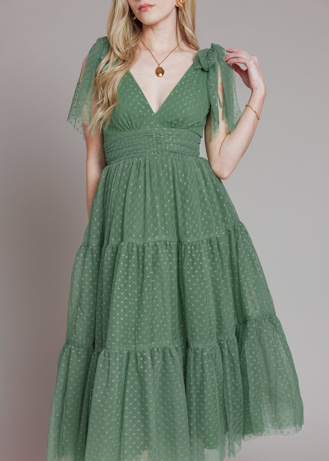 chic size inclusive model wearing JessaKae Jeanne Dress Dresses