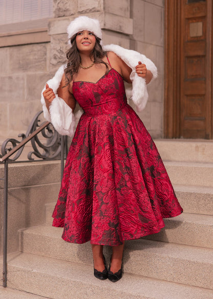 chic size inclusive model wearing JessaKae Kelly Dress