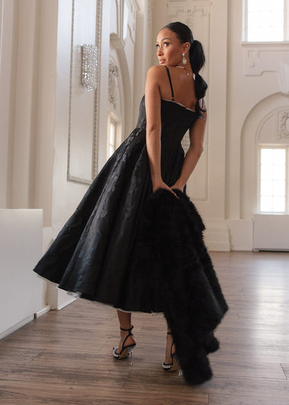 chic size inclusive model wearing JessaKae Kelly Dress