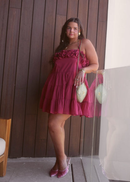 chic size inclusive model wearing JessaKae Kia Dress