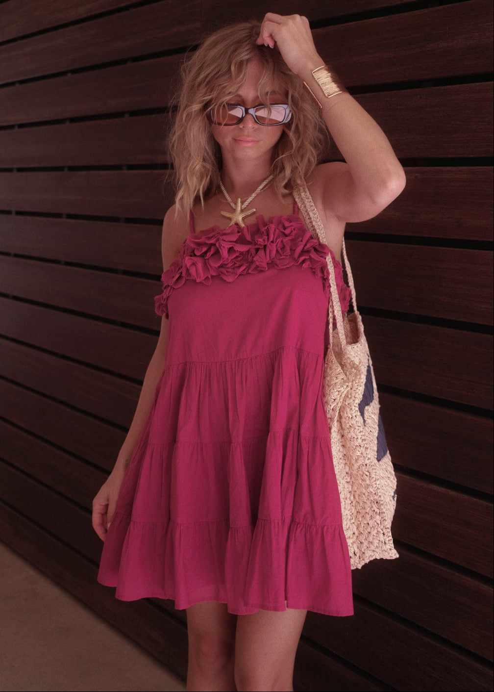 chic size inclusive model wearing JessaKae Kia Dress