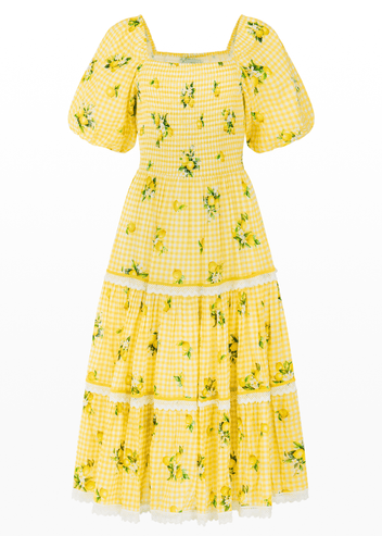 chic size inclusive model wearing JessaKae Lemon Meringue Dress Dresses