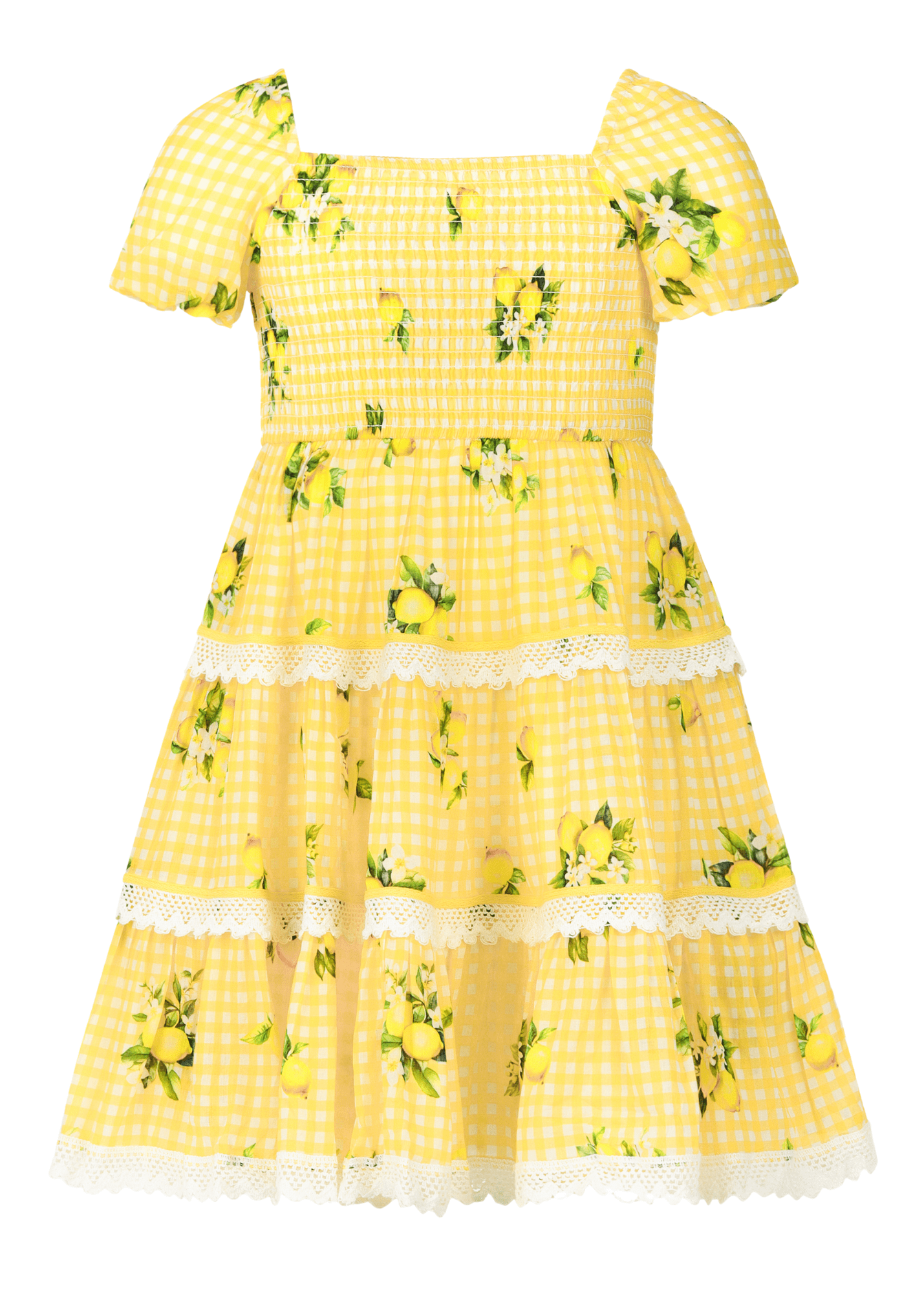 chic size inclusive model wearing JessaKae Lemon Meringue Girls Dress Girls Dress