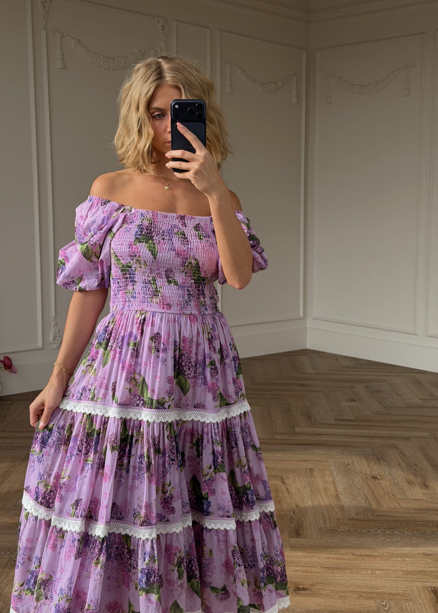 chic size inclusive model wearing JessaKae Lilac Dress Dresses