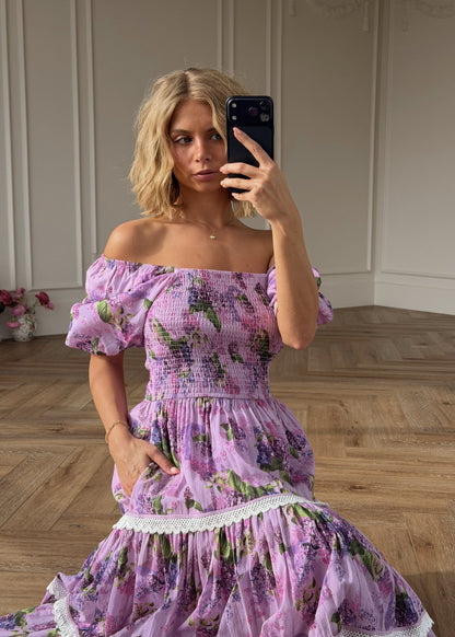 chic size inclusive model wearing JessaKae Lilac Dress Dresses