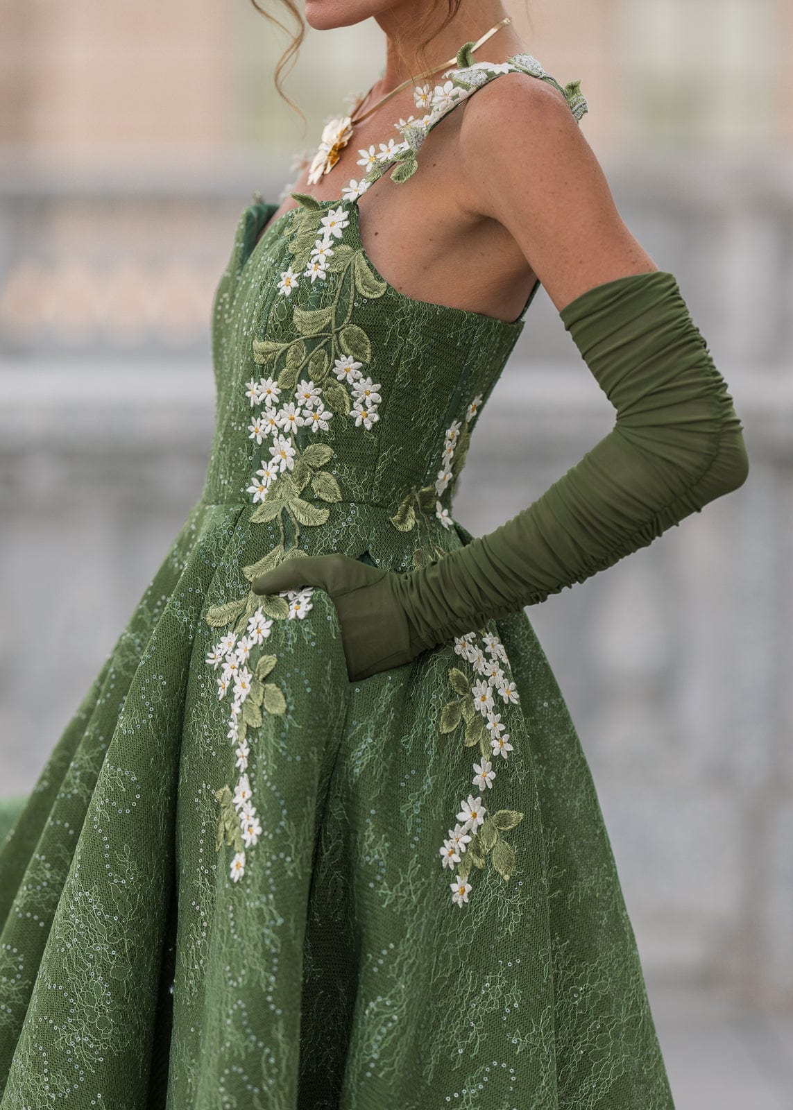 chic size inclusive model wearing JessaKae Lily Petal Dress