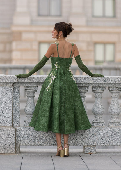 chic size inclusive model wearing JessaKae Lily Petal Dress