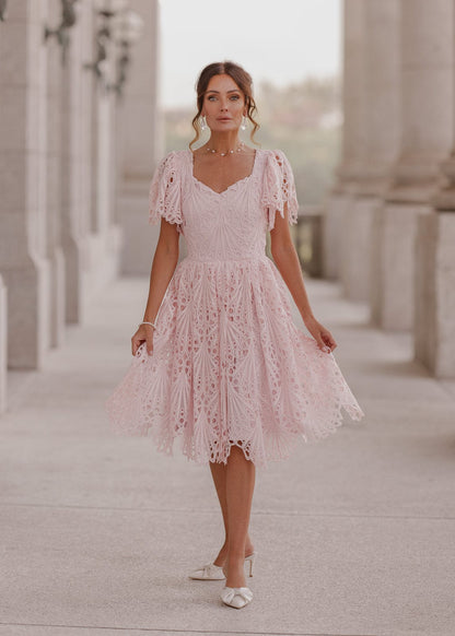 chic size inclusive model wearing JessaKae Linda Dress