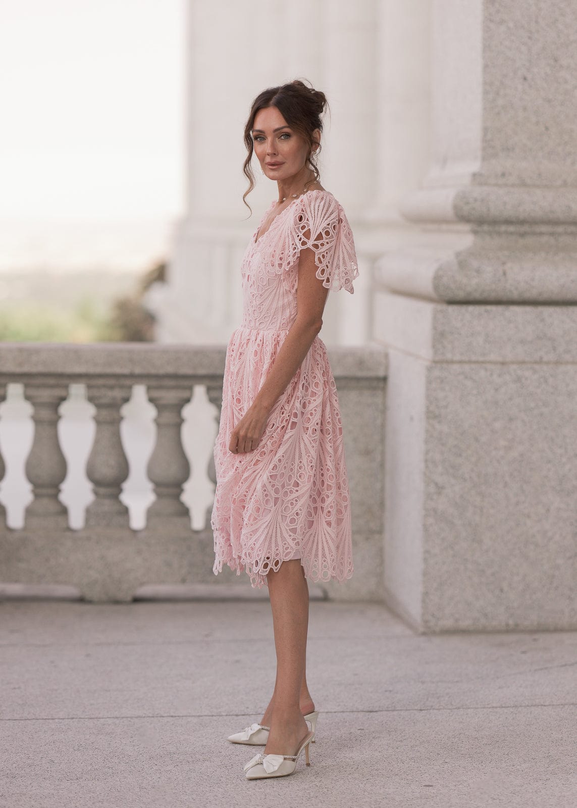 chic size inclusive model wearing JessaKae Linda Dress