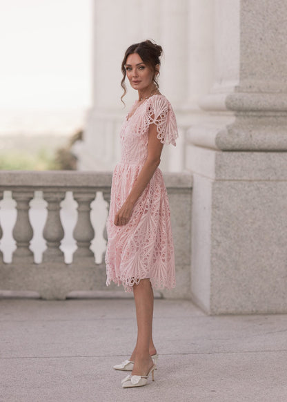 chic size inclusive model wearing JessaKae Linda Dress