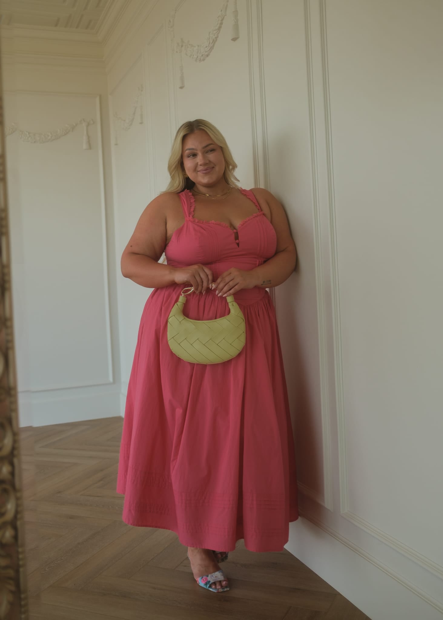 plus size coral maxi dress Lottie Basque Waist Midi Dress - Coral | Occasion Dress in Sizes XXS–6X