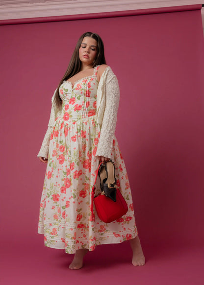 chic size inclusive model wearing JessaKae Lottie Dress