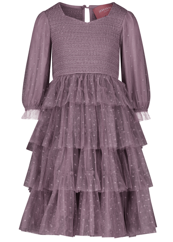 Maisy Girls Dress - Elderberry