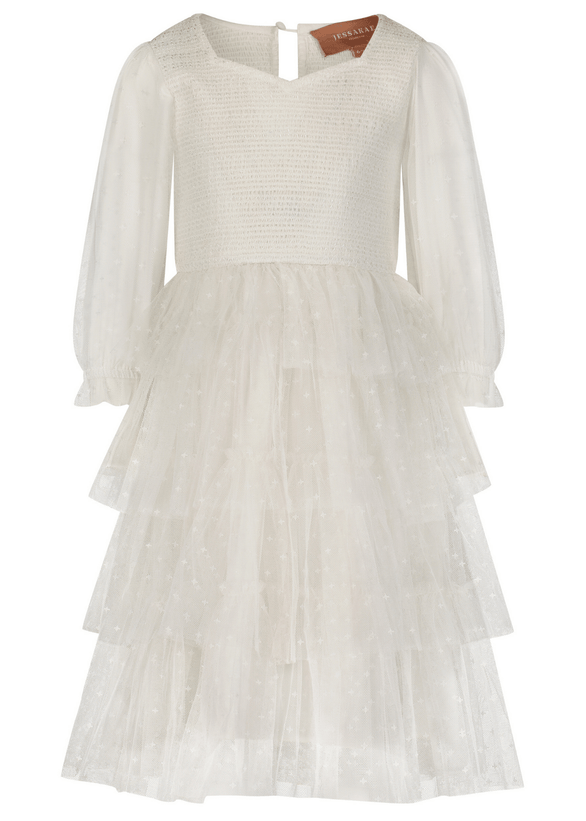 Maisy Girls Dress - White