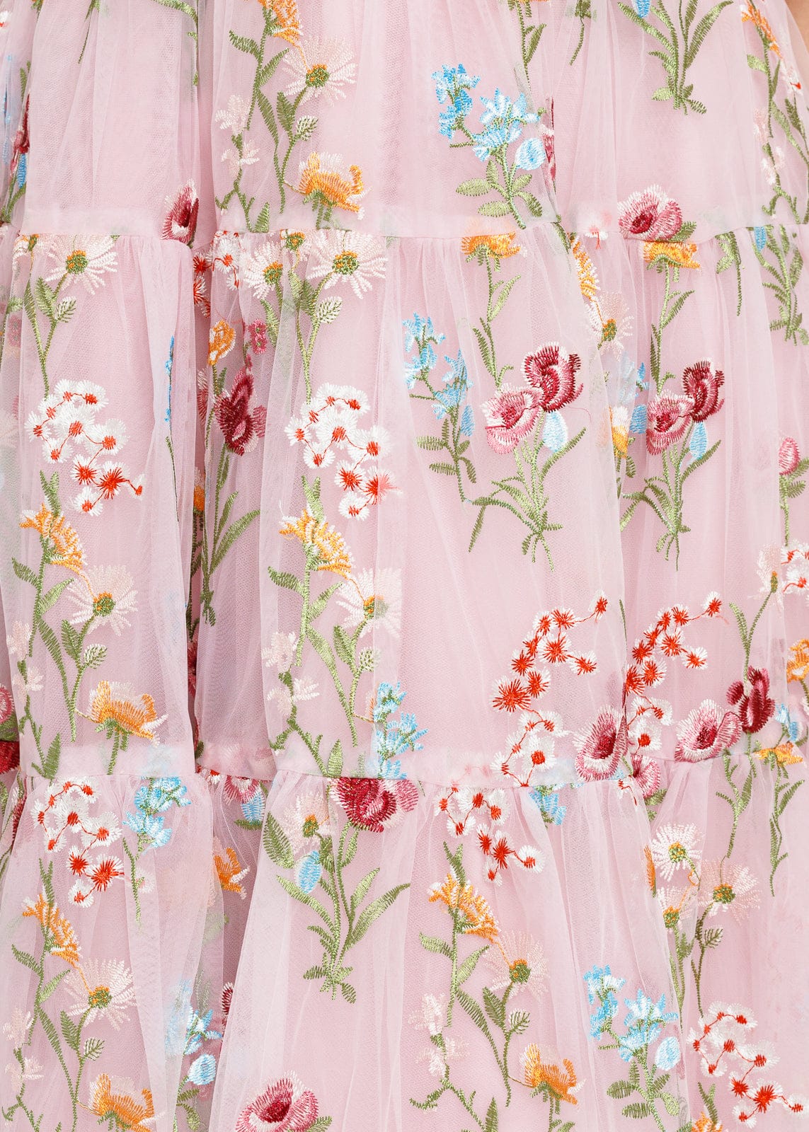 chic size inclusive model wearing JessaKae Margaret Floral Embroidered Midi Dress Pink Dresses