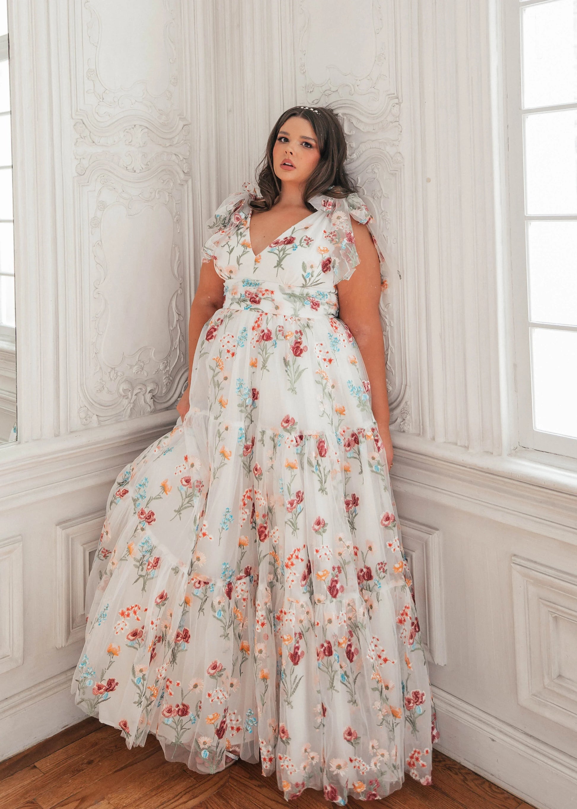 Margaret Floral Embroidered Maxi Wedding Dress | Occasion Dress in Sizes XXS6X | JessaKae Margaret Floral Embroidered Maxi Wedding Dress | Occasion Dress in Sizes XXS6X | JessaKae