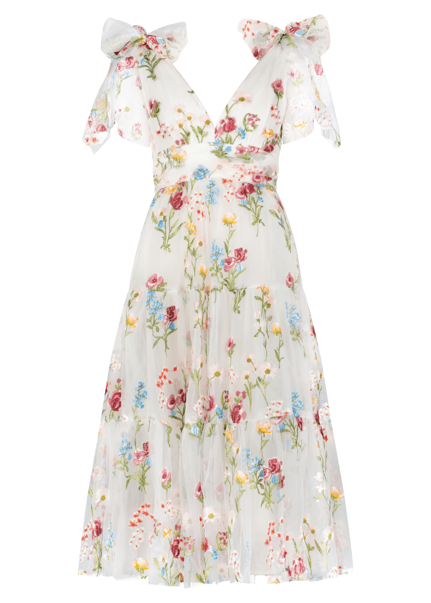 chic size inclusive model wearing JessaKae Margaret Midi Dress Dresses_White Floral