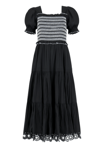 chic size inclusive model wearing JessaKae Marina Dress Dresses Dress_Black / XS