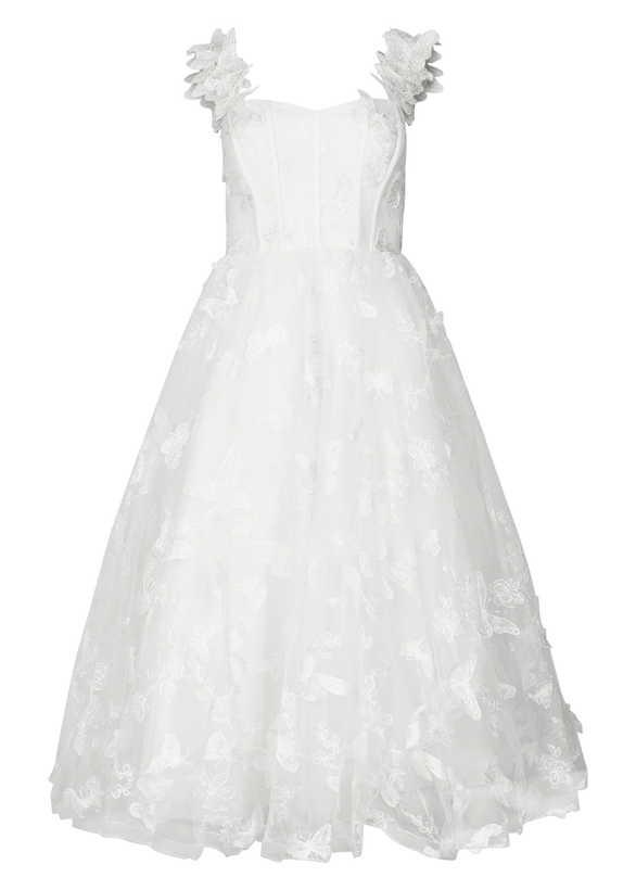 Mariposa Dress - Flutter White