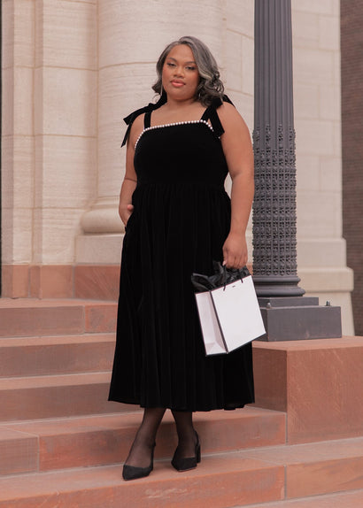 chic size inclusive model wearing JessaKae Mary Dress-JessaKae
