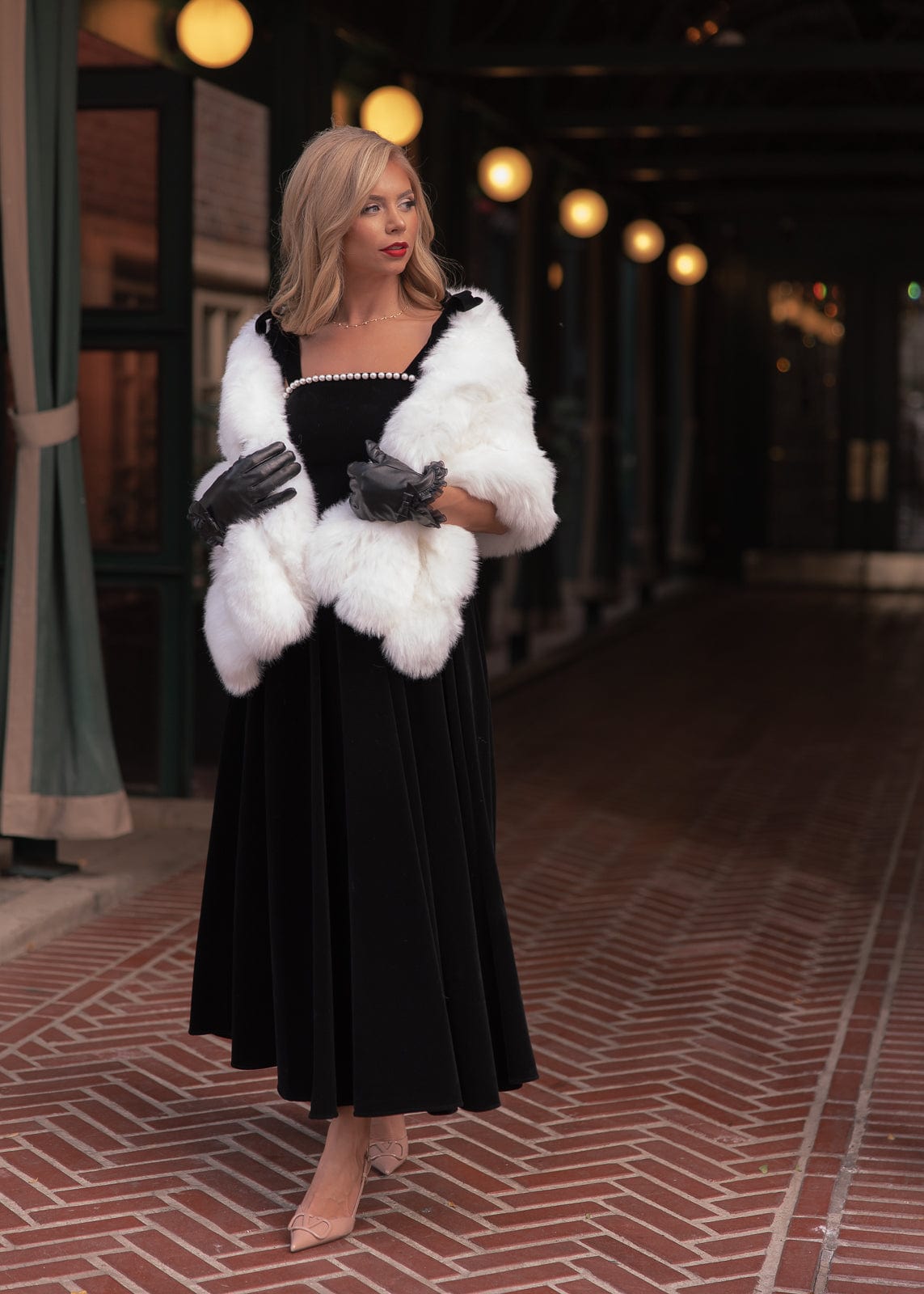 chic size inclusive model wearing JessaKae Mary Dress