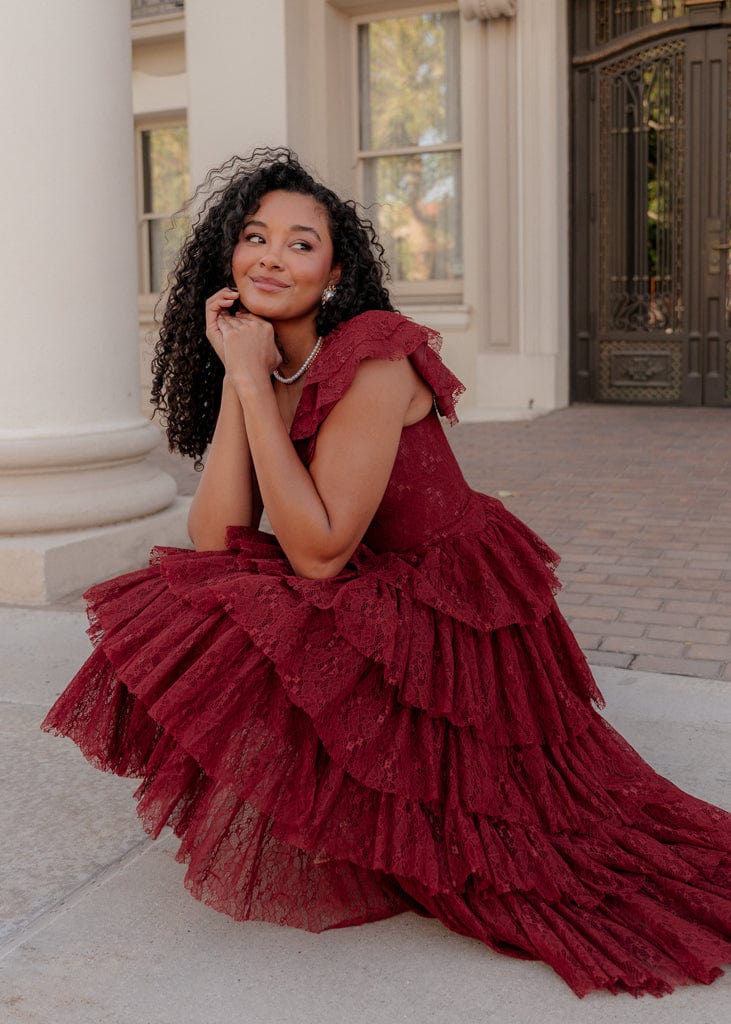 Burgundy red dress hotsell