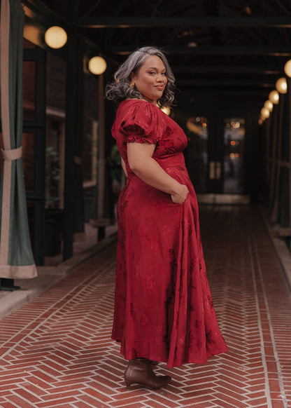 chic size inclusive model wearing JessaKae Mila Dress