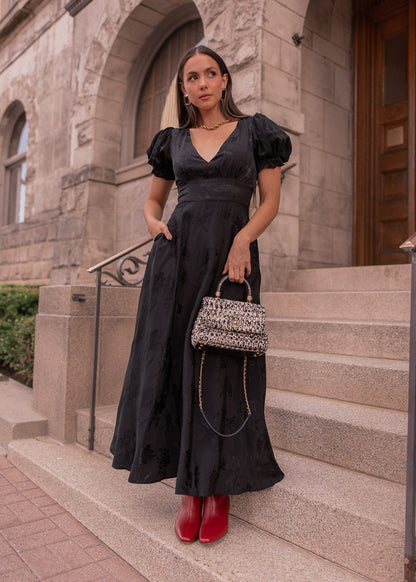 chic size inclusive model wearing JessaKae Mila Dress