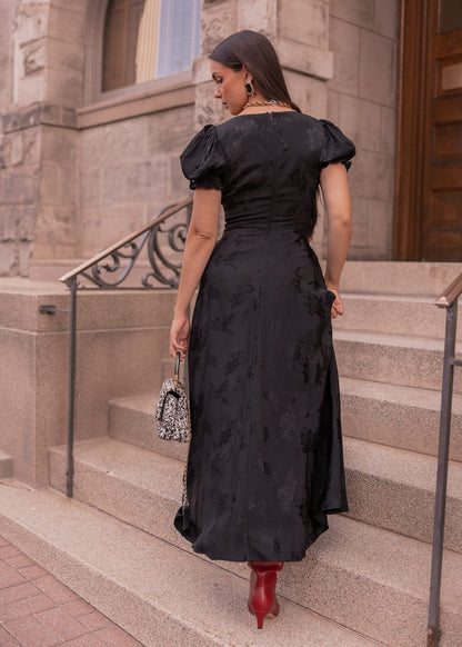 chic size inclusive model wearing JessaKae Mila Dress