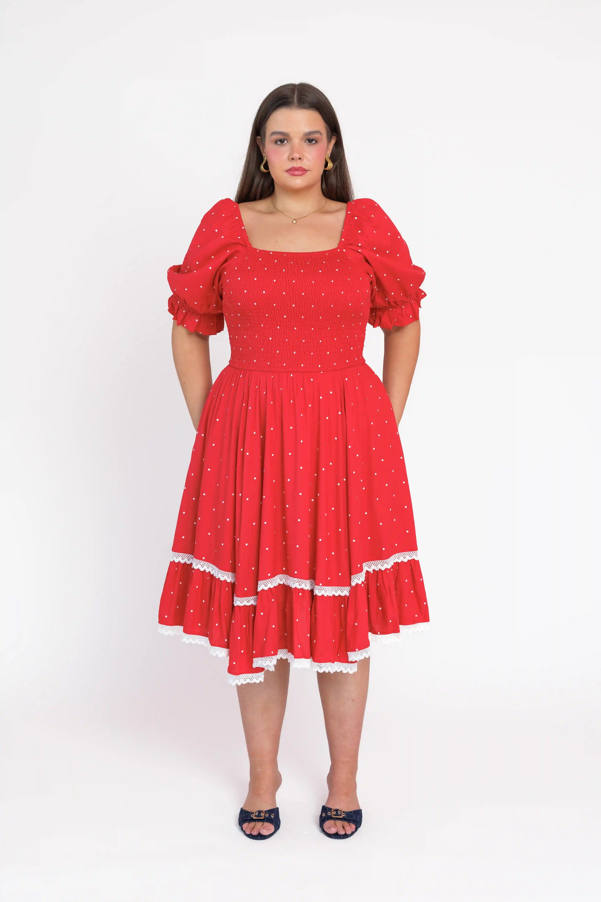 chic size inclusive model wearing JessaKae Minnie Dress Dresses