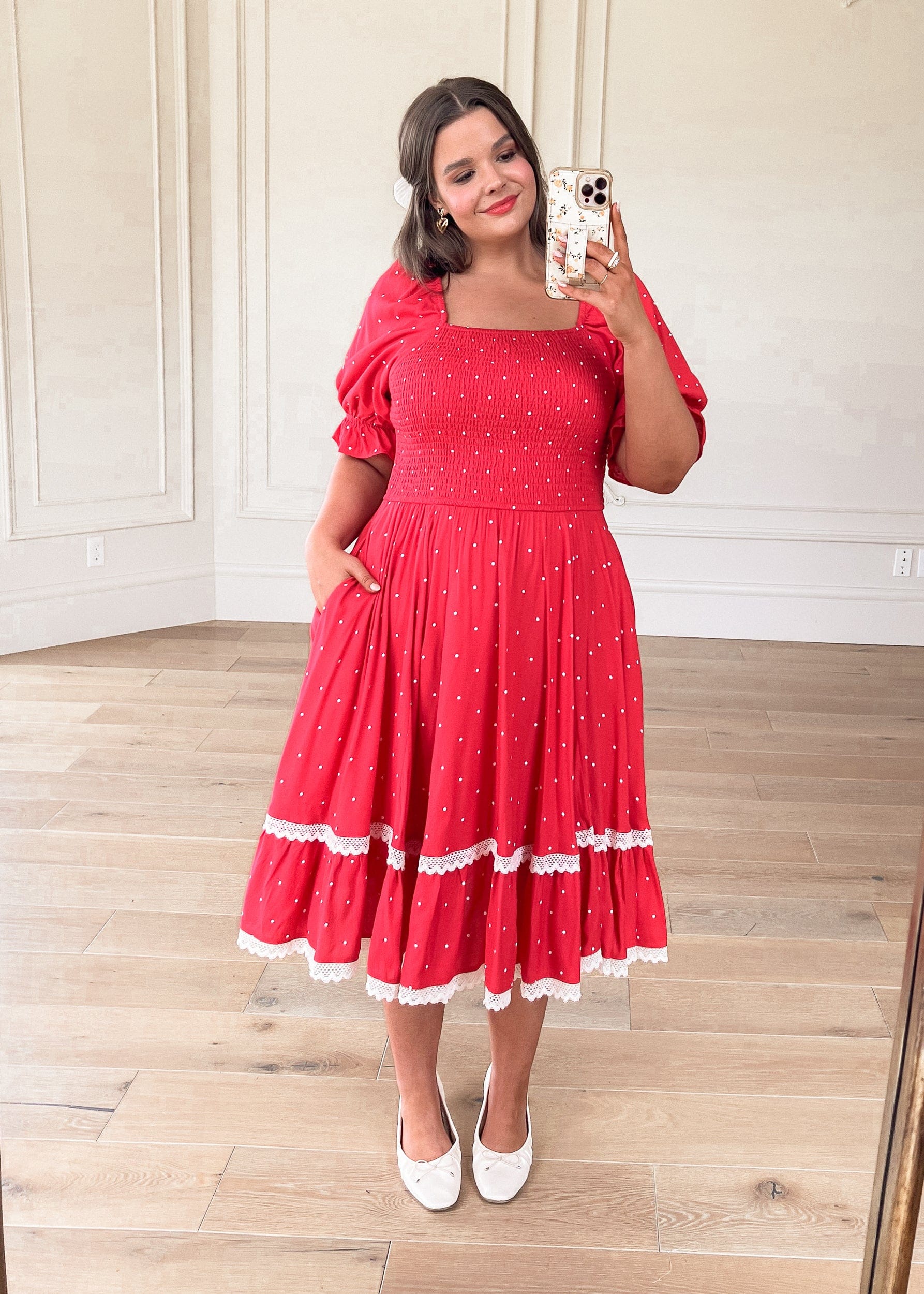 Red Polka Dot Puff Sleeve Dress | Occasion Dress in Sizes XXS–6X