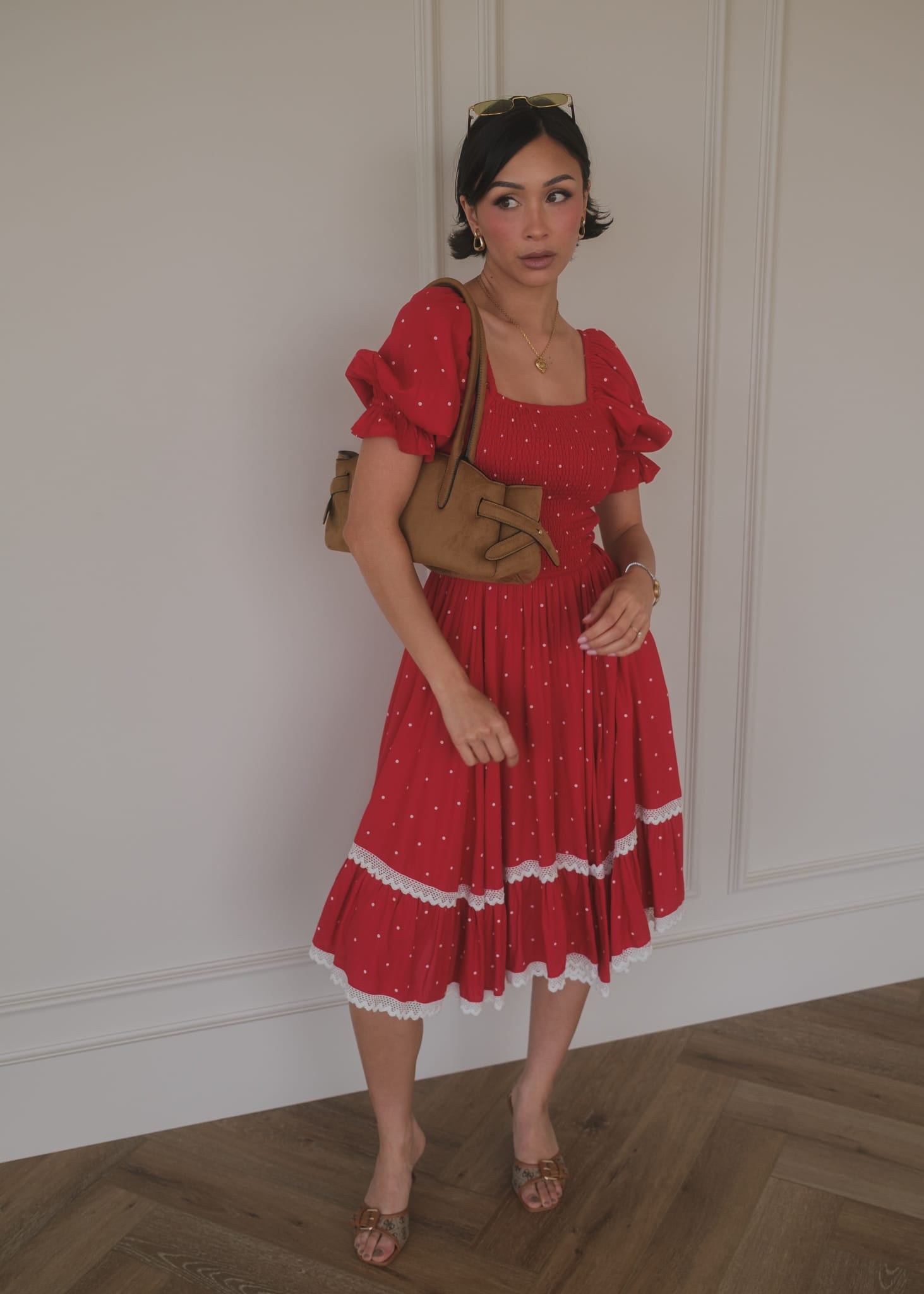 Red Polka Dot Puff Sleeve Dress | Occasion Dress in Sizes XXS–6X