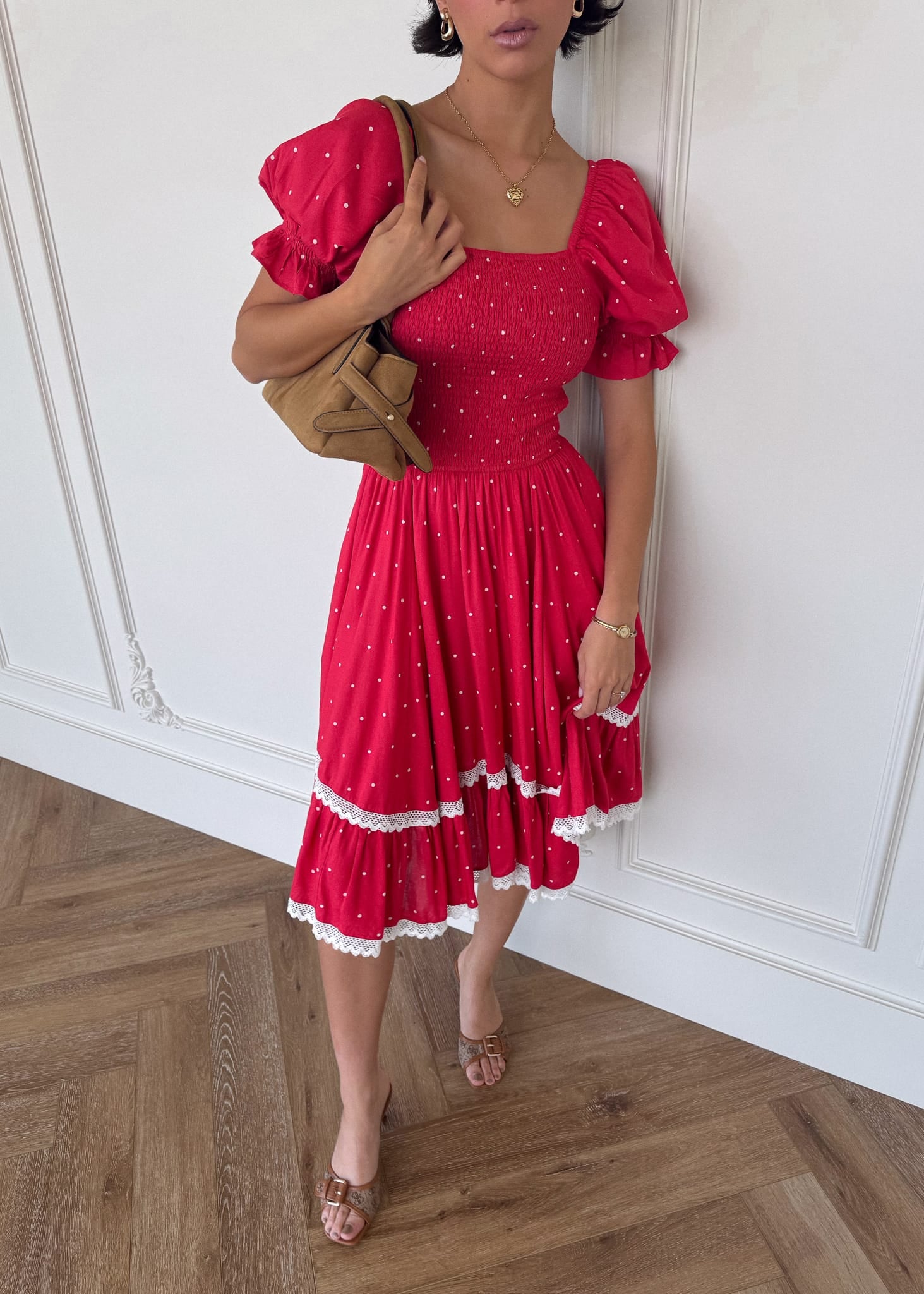 Red Polka Dot Puff Sleeve Dress | Occasion Dress in Sizes XXS6X | JessaKae Red Polka Dot Puff Sleeve Dress | Occasion Dress in Sizes XXS6X | JessaKae