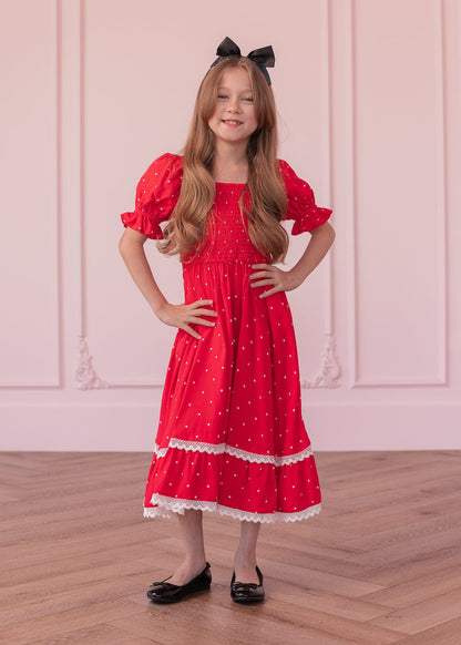 chic size inclusive model wearing JessaKae Minnie Girls Dress